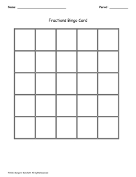 fractions quilt bingo by margaret matchett teachers pay teachers