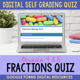 Fractions Quiz Review - Digital Self Grading Quiz #distanc