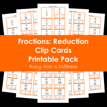 Preview of Fractions: Reduction Printable Pack