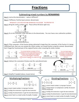 grade sheet music 5 Subtracting Operations Adding : Fractions Fraction and