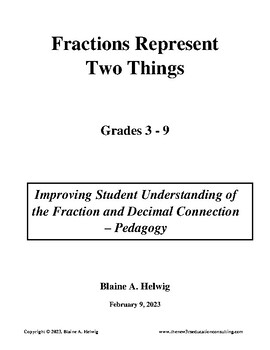 Preview of Fractions Represent Two Things! - FREE