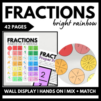 Preview of Fractions Resource: Bright Rainbow