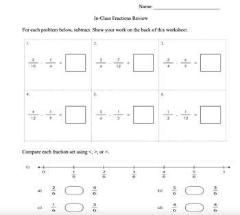 Preview of Fractions Review