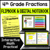 4th Grade Fractions Review Digital Notebook & Printable Ma