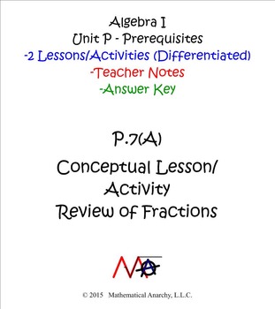 Preview of Fractions Review Activity