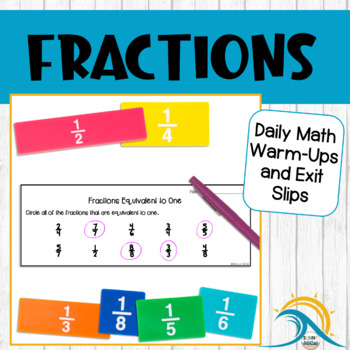 Preview of Fractions Review | Daily Warm Ups and Exit Slips