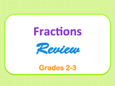 Fractions Review PowerPoint Presentation: 24 Questions (Grades 2-3)
