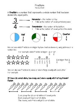 Preview of Fractions Review Sheet