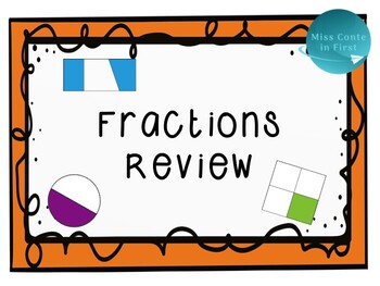 Preview of Fractions Review (Whole, Halves, Fourths, Equal + Unequal Parts)