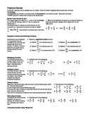 Fractions Review for High School Students with answer key 