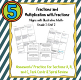 Fractions Review, HW & Cards Aligning with Illustrative Ma