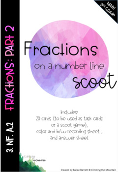 Preview of Fractions Scoot- Part 2: Fractions on a Number Line