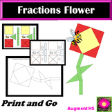 Fractions Spring Flower Craft Worksheet and Templates