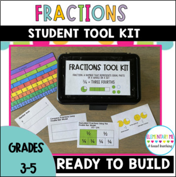 Preview of Fractions Student Tool Kit (Fractions Strips, Mini Anchor Charts, and Models)