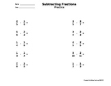 Fractions: Subtracting with Unlike Denominators - self-gen