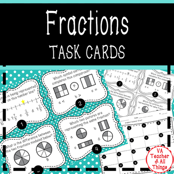 Preview of Fractions Task Cards SOL 3.2 3.5