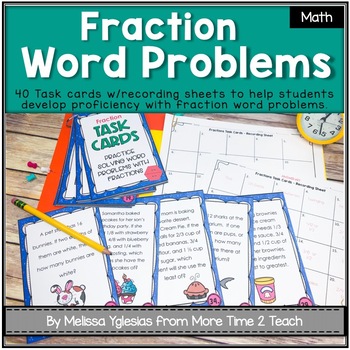 Preview of Fractions Task Cards: Word Problems