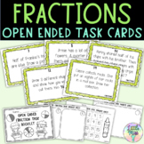 Fractions Task Cards and Workbook - Open Ended Math Questions