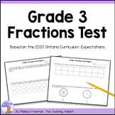 Fractions Test - Grade 3 Math (Ontario)