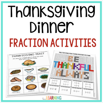 Preview of Fractions Thanksgiving Math Activity - 5th Grade 