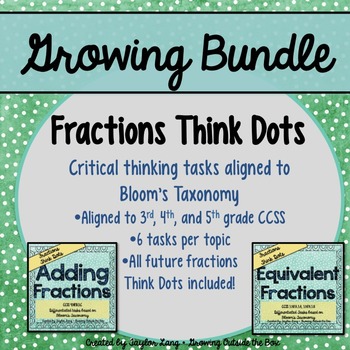 Preview of Fractions Think Dots Bundle! Differentiated Critical Thinking Activities