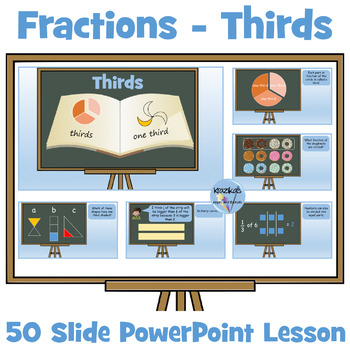 Preview of Fractions - Thirds - PowerPoint Lesson