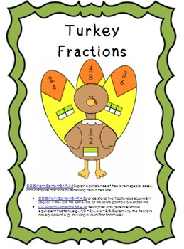 Preview of Thanksgiving Math- Equivalent Fractions Matching Game