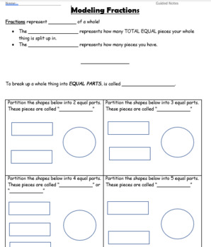 Preview of Fractions UNIT - Guided Notes