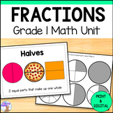 Fractions Unit - Grade 1 Math (Ontario)