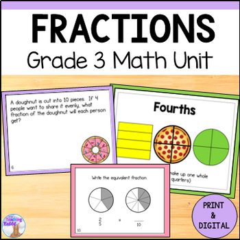 Preview of Fractions Unit - Fair Share Activities Grade 3 Math (Ontario) - Print & Digital