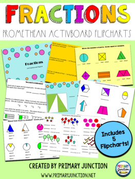 Preview of Fractions Unit Promethean Activboard Flipchart Packet