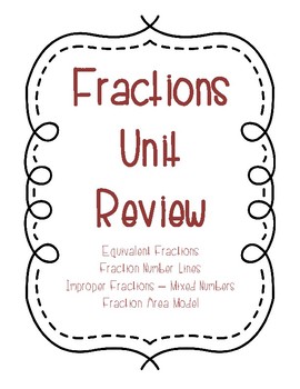 Preview of Fractions Unit Review