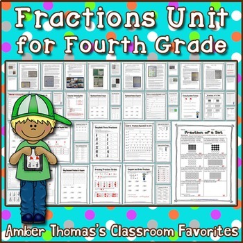 Preview of Fractions Unit for Fourth Grade