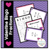 Fractions Valentine PreAlgebra Bingo