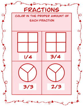 Preview of Fractions - Valentines Math