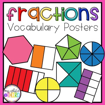 Preview of Fractions Vocabulary Posters