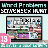 Fractions WORD PROBLEMS 3rd Grade Scavenger Hunt Compare A