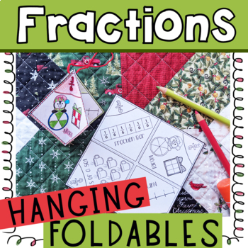 Preview of Winter Fractions Ornament - Christmas math foldable activity 