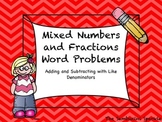Fractions Word Problem Task Cards with Like Denominators