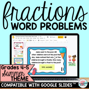 Preview of Fractions Word Problems Google Classroom™