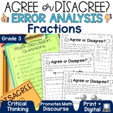 Fractions Word Problems Grade 3 with Digital Agree Disagre