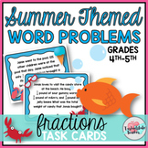 Fractions Word Problems Task Cards Activities - 4th Grade 