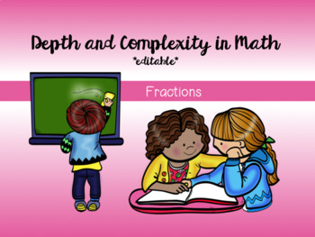 Preview of Fractions Word Problems *EDITABLE* - Depth and Complexity