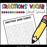 Fractions Word Search