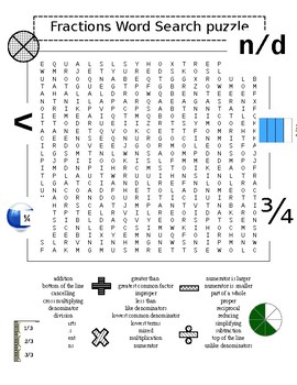 Fractions Word Search Puzzle PLUS Geometry Word Search Puzzle (2 Puzzles)