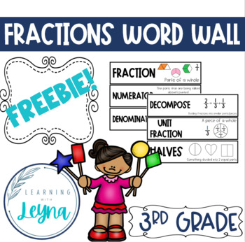 Preview of Fractions Word Wall FREEBIE