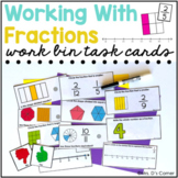 Fractions Work Bin Task Cards | Centers for Special Ed