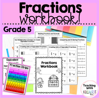 Preview of Fractions Workbook | Equivalent Fractions | Fractions to Decimals