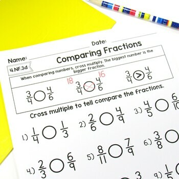 Fractions Mini Set: Comparing Fractions by Teacher Gameroom | TpT