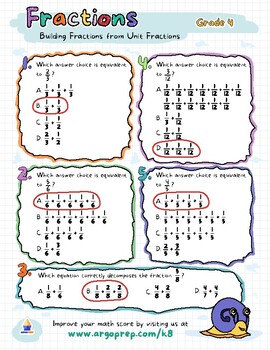 Fractions Worksheet Grade 4 Printable Worksheets For Classroom By Argoprep